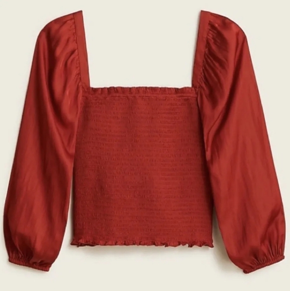 J. Crew Tops - J. Crew Silk Square Neck Smocked Top Size Small